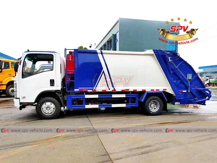 ISUZU NPR Trash Transport Truck - Left Side View